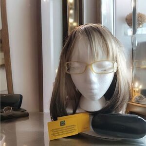 FENDI WOMENS F817 269 BEIGE RECTANGULAR EYEGLASSES FRAMES 53 x 16 x 135